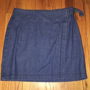 Hollister jean wrap skirt